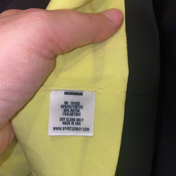 SPIRIT JERSEY Blasé Black Blazer Neo Yellow Lining size S/M - Picture 5 of 6